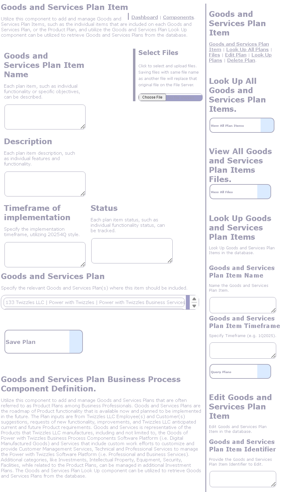 Plan Items.